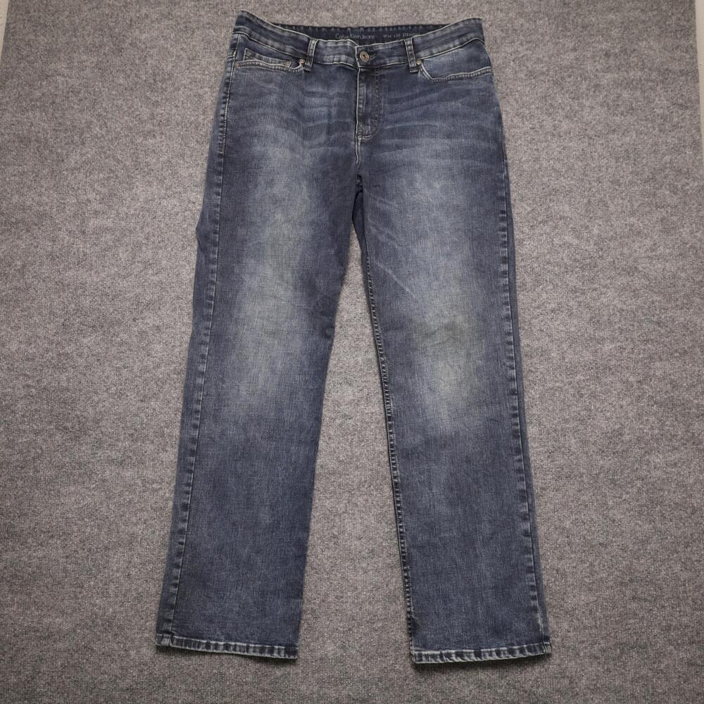 Calvin Klein Jeans Jeans Mens 34x30 Blue Medium Wash Regular Straight Denim